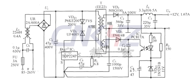 開關直流穩壓電源電路